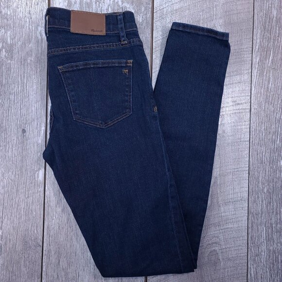 Madewell Womens Skinny Skinny Jeans Size 26x32 Dark Denim Low Rise Stretch Pants - Picture 1 of 9